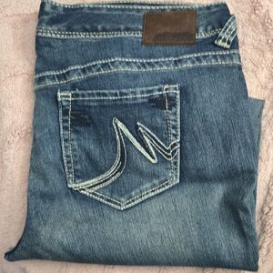 Maurices Medium Blue Denim Jeans with Embroidered Back Pocket